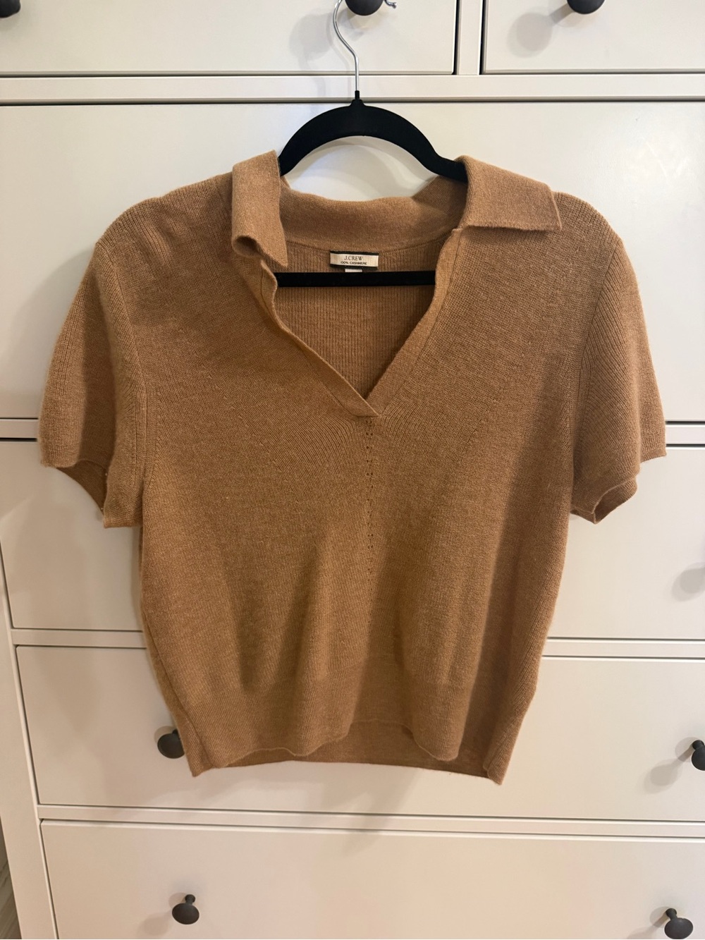 J.Crew cashmere collared short-sleeve sweater